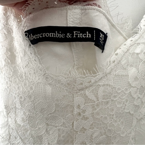 Abercrombie Swiss Dot Lace Trim Tank Top White Blouse Lingerie Y2K 90s Bridal - Picture 5 of 8